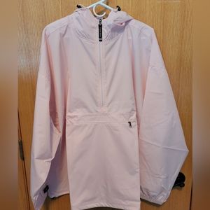 Lightweight Packable Light Pink Water Resistant Pullover Jacket- Charles River